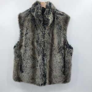 Blassport Reversible Faux Fur Vest w Pockets Full Zip Large Soft